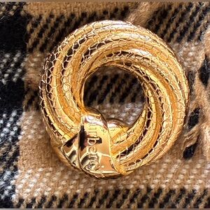 Burberry Vintage Signature Snakeskin Open Knot Brooch Pin